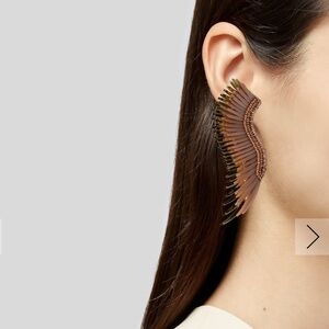 mignonne gavigan rose gold feather earrings